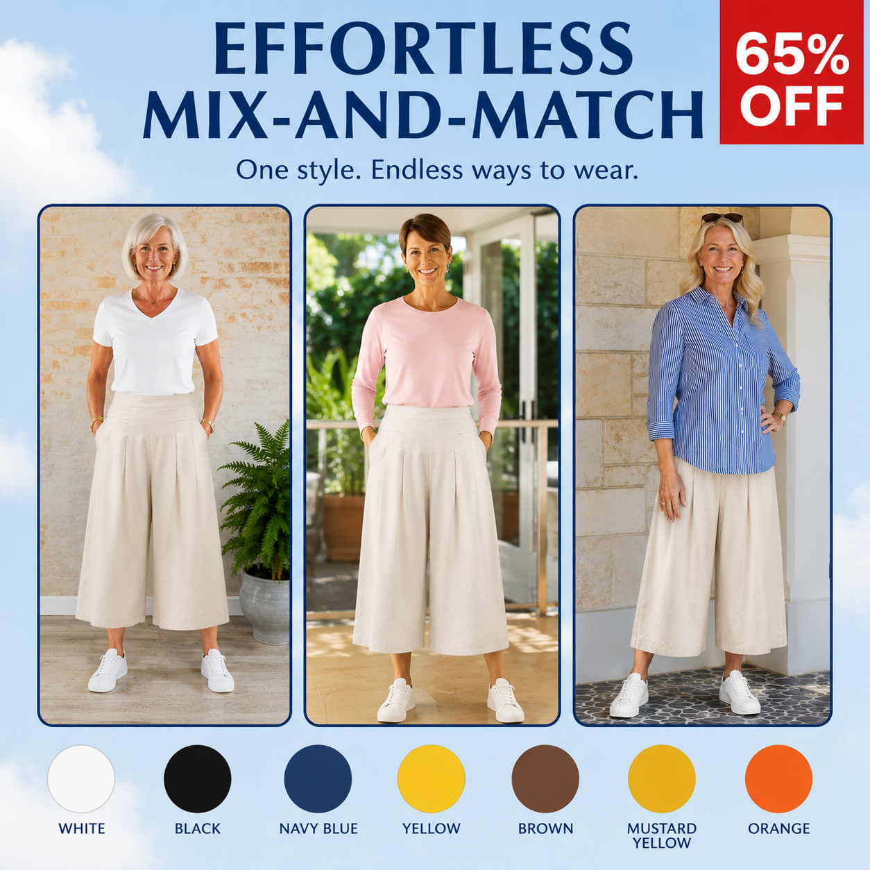 ComfortEra™ Flattering Soft Linen Palazzo Pants