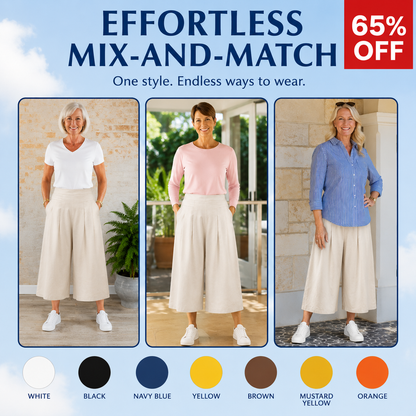 ComfortEra™ Flattering Soft Linen Palazzo Pants
