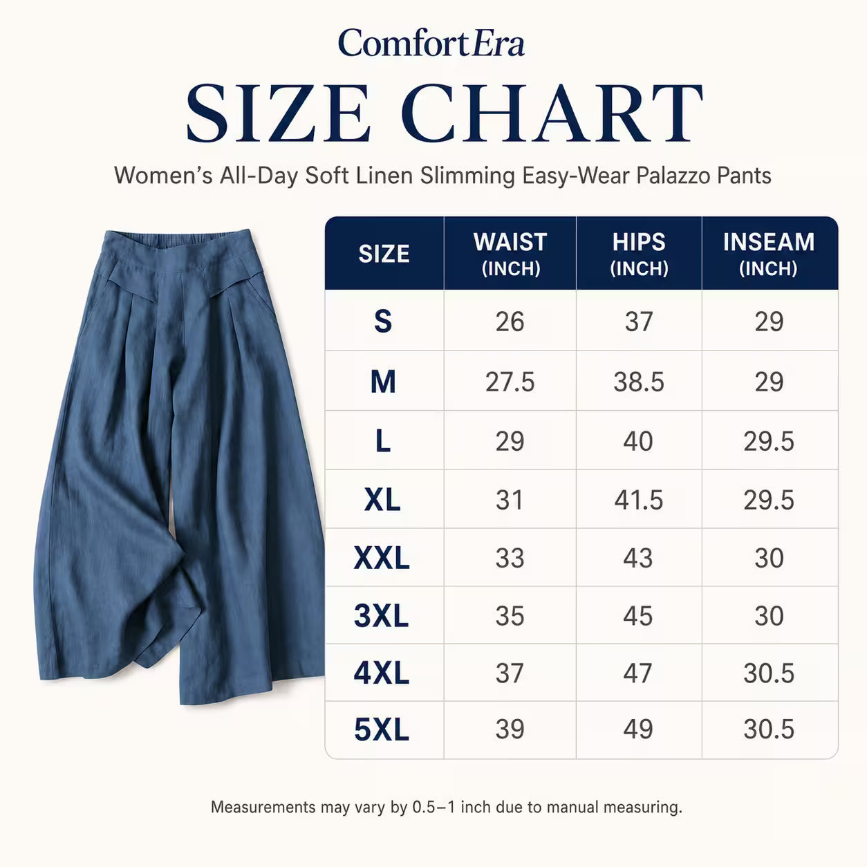 ComfortEra™ Flattering Soft Linen Palazzo Pants