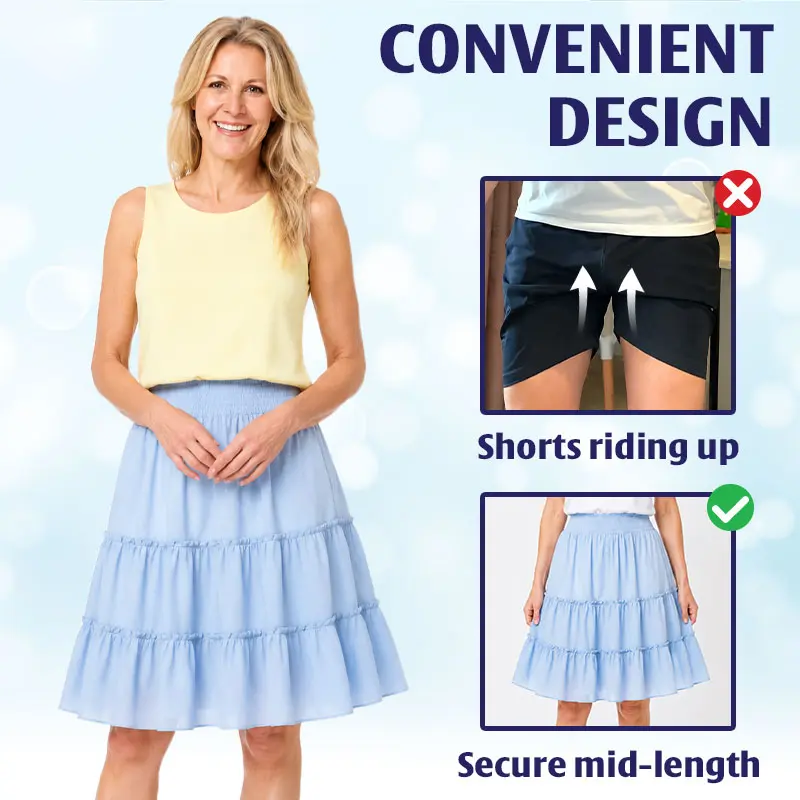 MiraSkort™ - High-Waisted Ruffle Skort with Hidden Shorts & Pockets