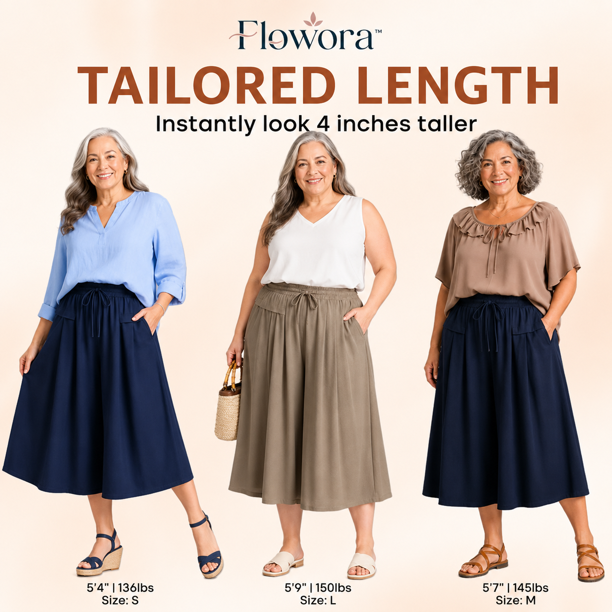 Flowora™ - Pull-On Capri Culottes for Women