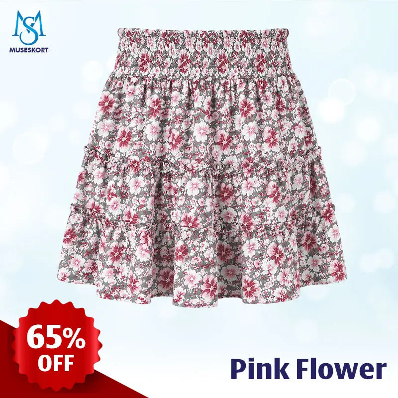 MuseSkort - High-Waisted Tiered Ruffle Skort with Hidden Pockets