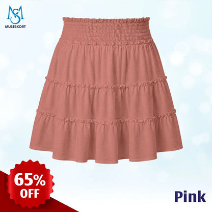 MuseSkort - High-Waisted Tiered Ruffle Skort with Hidden Pockets