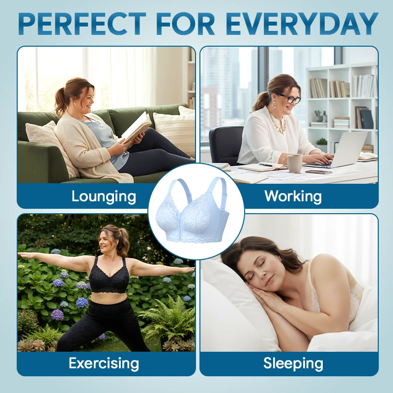 Le’s Charm - Ultra Soft Front Zip Wireless Lifting Bra