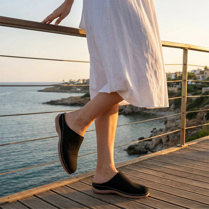 👡 Women's Perforated Platform Mules – Slip-On, Comfortable, Chic 🌿