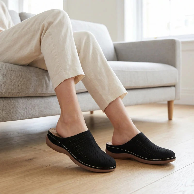 👡 Women's Perforated Platform Mules – Slip-On, Comfortable, Chic 🌿