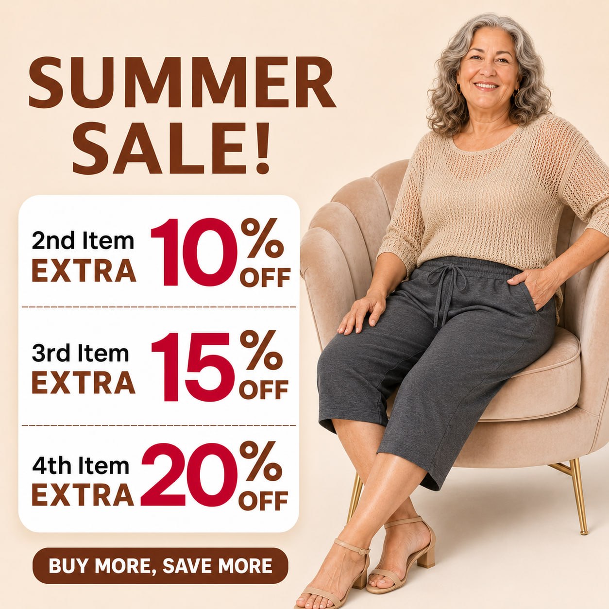 EaseCurve - Soft Cotton Drawstring Capri Pants