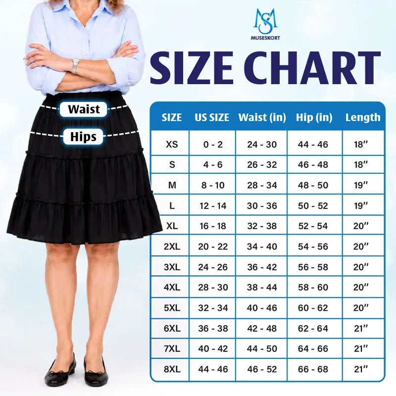 MuseSkort - High-Waisted Tiered Ruffle Skort with Hidden Pockets